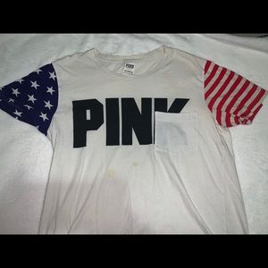 American Flag PINK tee